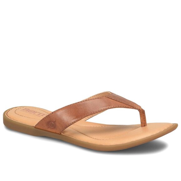 NEW Børn Ciara Flip Flop (Women) BROWN LEATHER, Size 10 M - Picture 1 of 3